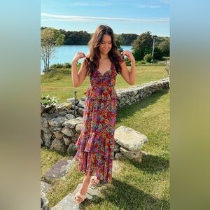 “Show me your mumu” floral ruffle dress size large